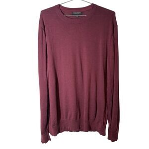 Banana Republic XXL Mens‎ Burgundy Merino Wool Long Sleeve Sweater Basic Staple